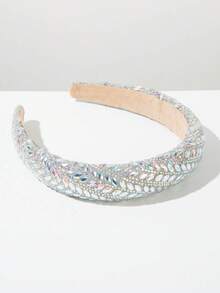 1件装奢华多功能全水晶发箍，闪耀宝石装饰，优雅配饰，适合正式场合发带发箍 - FG673-B AB - 查看 4