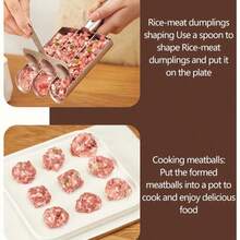 Stainless Steel Meatball & Salad Patty Maker Set - Non-Stick Multi-Functional Kitchen Tool For Making Perfect Shaped Meatballs, Dough And Ice Cream Balls - Silver - View 12