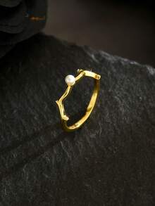 1pc Women's Branch Shaped Faux Pearl Ring, Daily Wear & Holiday Gift - Multicolor - View 6