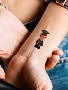 10/20/30/60张临时纹身贴纸，定制面部纹身贴纸，毕业纹身贴纸，毕业派对礼品，毕业派对，定制照片纹身贴纸，毕业临时纹身贴纸，2026届毕业生，情人节礼物，情侣照片，圣诞礼物，家居装饰，装饰品，个性化礼物，定制礼物 - 彩色 - 查看 10