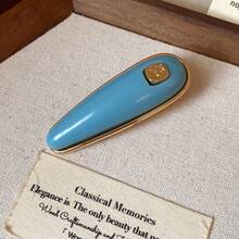 一款时尚简约的方形金属水滴形发夹 - 彩色 - 查看 3