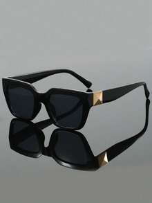 一副男士方形时尚眼镜，适合商务场合、外出和度假。 - 黑色 - 查看 7