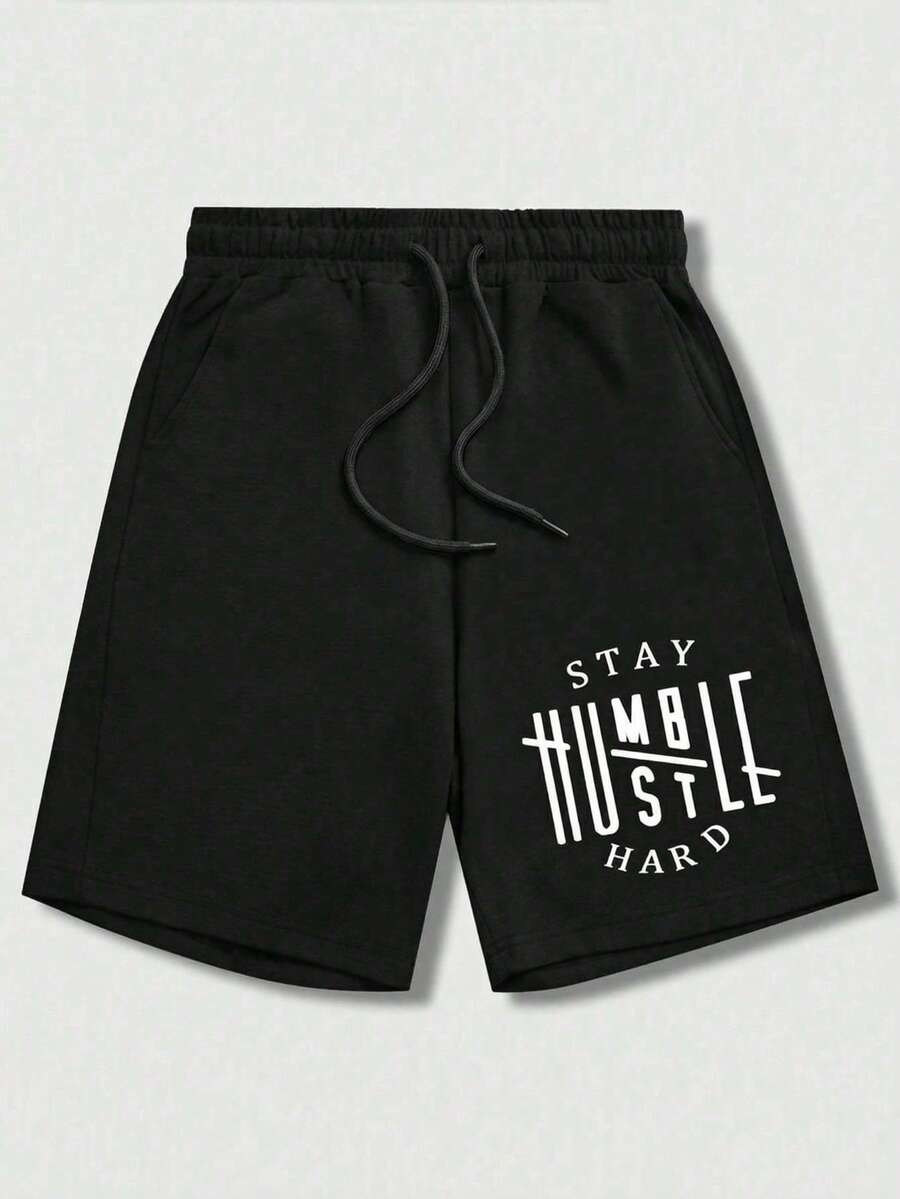 The New Men's Summer Shorts Are  Fashionable With Printed Patterns. The Sportswear And Half-Pants Are Breathable, Sweat-Absorbent, Heavy, Durable And Long-Lasting - 黑色 - 查看 1