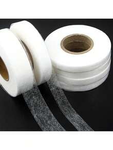 2pcs 64m White Double-Sided Non-Woven Fusible Interlining, Lightweight Fabric Accessory, Hot Melt Adhesive Tape For Garment Accessories And Edging - White - View 7