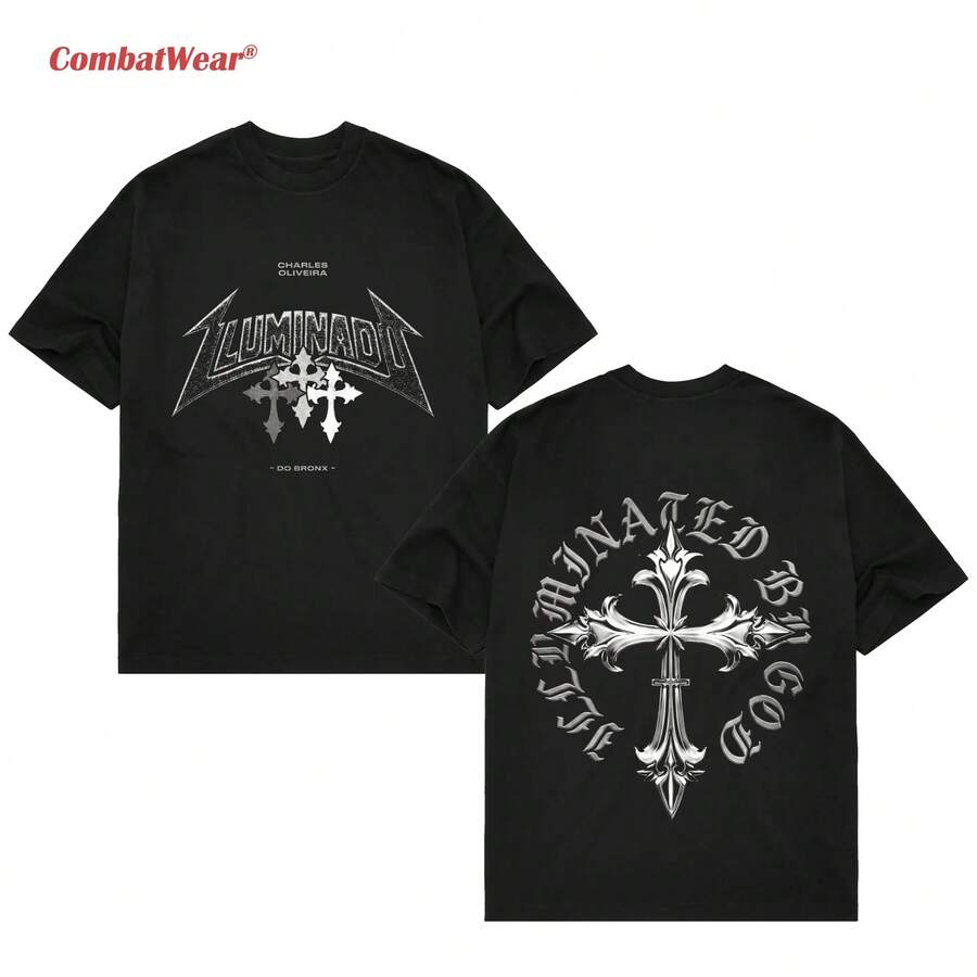 Summer EssentialCOMBATWEAR Charles Oliveira Illuminado By God 2.0 Tee, Do Bronx  Fighter T-Shirt,  Fan Custom Graphic Design, Gift For  MMA Fans - Black - View 1