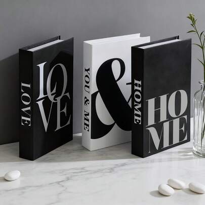 3pcs Modern Minimalist Paper Decorative Books, Fashionable Luxury Faux Books, Contemporary Home Decor For Coffee Table, Suitable For Bookshelf, Entryway And TV Cabinet, Fits Living Room, Bedroom And Office