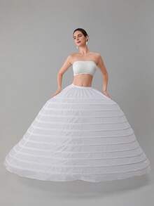 2026 New Hot Sell Puffy Big White Petticoat Super Fluffy Crinoline Slip Underskirt For Wedding Dress Bride Bridal Gown Quinceañera In Stock Party Evening Dress Prom - A - Xem 3