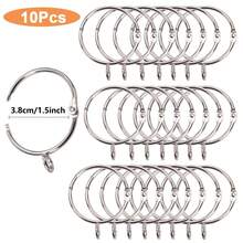 10pcs/30pcs/50pcs Roman Curtain Rings, Curtain Rings With Eyelets, 3.8cm/1.5inch Metal Curtain Rings, Hanging Rings And Curtain Hooks, No Need To Dismantle Curtain Track, Roman Pole, Easy Installation, Suitable For Living Room And Bedroom Curtains, Shower Curtain Hooks (Gold, Black, Silver) - Multicolor - View 16