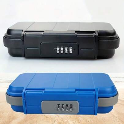 Waterproof Anti-Theft Combination Lock With Detachable Chain, Multi-Color Durable ABS Material Travel Lock Box Suitable For Dorm, Beach, Hotel, Outdoor Waterproof Portable Sports Key Storage Box Combo Beach Bag