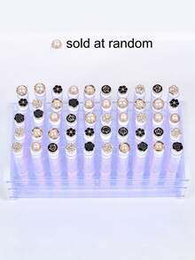 1/3/5/7pcs Flower Pearl Crown Pattern Eyelash Brush Eyebrow Brush Portable Test Tube Lash Brush With Transparent Sleeve Snowflake Snowman Candy Reindeer Bell Pattern - Multicolor - View 9
