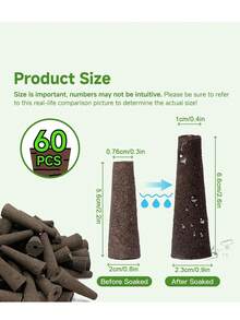 60Pcs Pods Replacement, Hydroponic Grow Sponges Rapid Rooting Seed Starter Sponges Compatible With Aerogarden,IDOO, Models & Indoor Hydroponic Systems - A - View 2