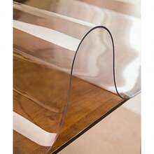 1.5mm Clear PVC Tablecloth Vinyl Oilcloth Waterproof Fabric Table Protector - Transparent - View 7