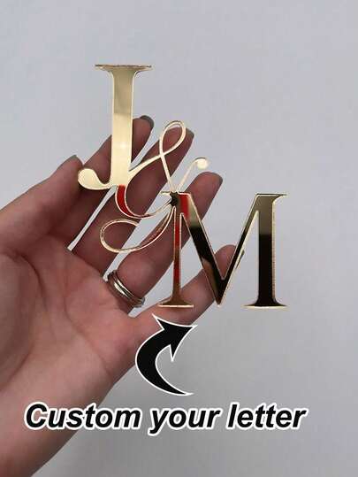 Customized Acrylic Letter Combination Cake Decoration | Golden Acrylic Letter Wedding Cake Decoration | Personalized Golden Letter Wedding Cake Decoration | Exquisite Wedding Letter Cake Pendant | Engagement | Customization | Personalized Acrylic Cake Pendant | Acrylic Cake Gem | Anniversary | Customized, Multi Functional, Ideal Gift For Tea Room, Home, Garden, Office, Anniversary, Autumn Decoration.