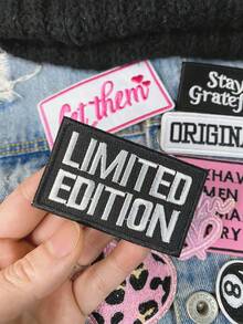 一套3/8片彩色英文字母刺绣贴片,可爱卡通粉色心形涤纶贴花DIY服装熨烫贴片缝纫配件布贴,适用于卡车帽、牛仔裤、衬衫、夹克、背包、休闲服和配饰 - 混搭 - 查看 4