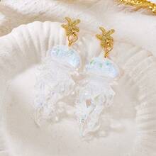 2 đôi bông tai acrylic hình sao biển và sứa chuyển màu, thích hợp cho phụ nữ đi nghỉ mát ở biển. - Nhiều màu - Xem 3