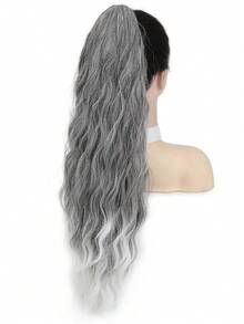 WIGGAGA Ss Style Inspo Woman Vacation Outfits Valentine's Day Summer Outfits Summer 26 Inch Long Water Wave Heat Resistant Synthetic Ponytail, Daily Use Wig Hair Scrunchie For Women - Ombre - View 4