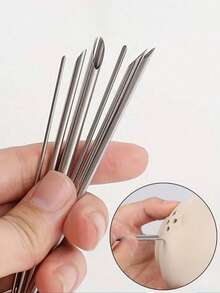 6 st hålslagare i rostfritt stål, snidnings- och formverktyg, skulpturverktygsset för keramik och polymerlera - precisionsverktyg för snidning, stansning och gjutning för keramik och hantverk - Multifärgad - Visa 3