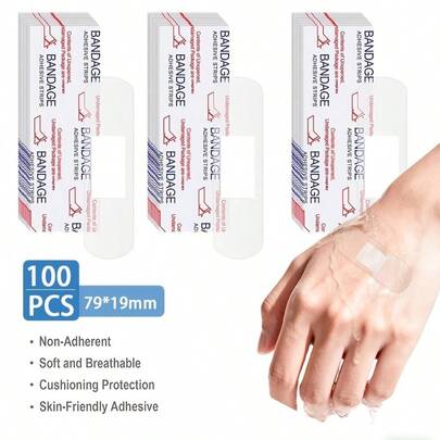 100 piezas de vendas surtidas en formas, adecuadas para el vendaje de heridas en los dedos, diseño de alta calidad para la protección de heridas