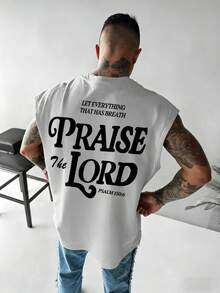 Zrgoth Men's Casual Versatile English Slogan Graphic Print Tank Top, Summer - White - View 2