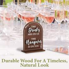 Wood Wedding Bar Sign With Stand - Rustic Table Sign For Wedding Decor, Wooden Wedding Signs For Reception - 婚禮座位安排表 - 查看 11