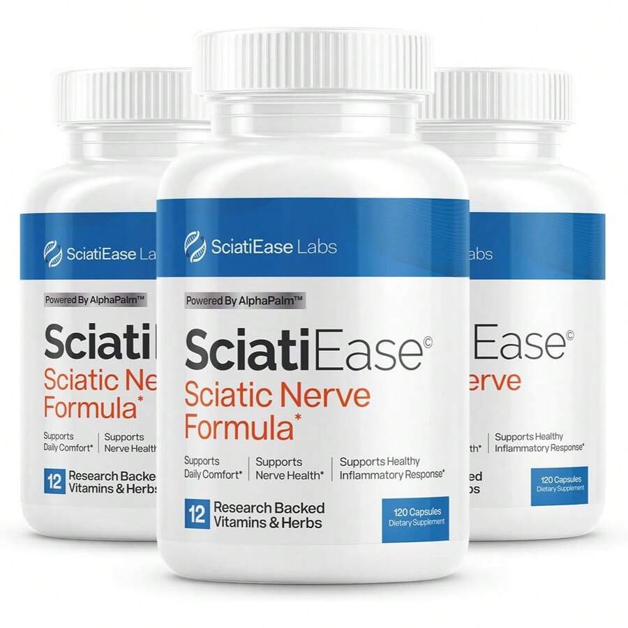 Sciatic Nerve Support Supplement 3 Pack – Nerve Health & Wellness Capsules With Vitamins & Herbal Blend, 120 Count Each - 300G - View 1