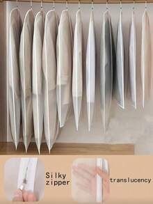 5 个透明衣物防尘袋,4 种尺寸,半透明防尘罩,衣柜整理器,衣柜收纳袋,衣物收纳袋,带厚拉链的西装罩,婚礼防护罩,防水衣物罩,便携式旅行家用收纳整理架,家居用品收纳罩。 - 白色 - 查看 4