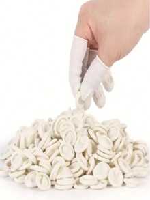 100pcs Disposable Finger Covers, Latex Finger Covers, Thickened High Elastic Rubber Finger Covers, Finger Protection, Finger Hygiene, Finger Care Home Pack Finger Covers - White - View 10