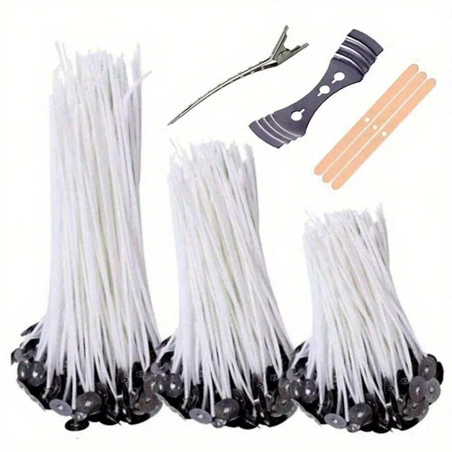 100pcs Candle Wick With Base + Assorted Wick Holders, Candle Making Tool Kit - 1 Set - View 1