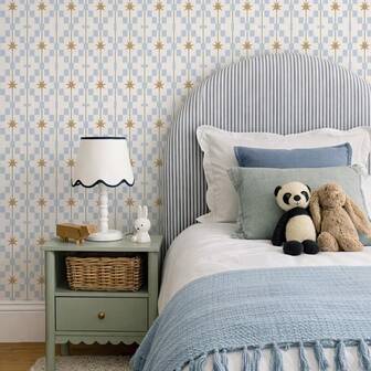 Tapeta samoprzylepna w stylu vintage, średniowieczna, neutralna, skandynawska fototapeta z geometrycznym wzorem gwiazdy, nowoczesny design w stylu retro w kolorze niebieskim i beżowym