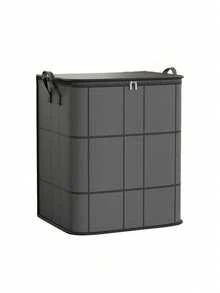 可折叠脏衣篮，脏衣服收纳袋，搬家袋，用于存放闲置衣物，柔软布袋，大容量防水防尘，适合家庭和宿舍用作洗衣篮、浴室收纳篮、可折叠洗衣篮 - 灰色 - 查看 11