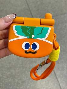 1pc Cute Carrot Flip Cover Headphone Case Compatible With Apple Pro 3rd Gen, Cartoon Fun Protective Case Compatible With Airpods Pro 2, 1/2/3/4, New Anti-Fall Headphone Case (Earphones Not Included) - Orange - View 3