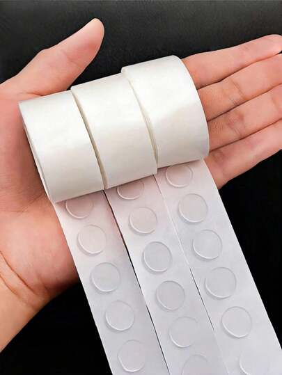 1/2/3卷（100/200/300个）透明气球胶点，双面气球胶点，可移除超薄贴纸，每卷100个，适用于婚礼、生日装饰、艺术和DIY手工、派对用品、返校毕业季等场合。