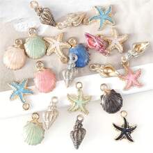 30/50/80/100个锌合金珐琅海洋海星和贝壳吊坠 - DIY珠宝制作吊坠 - 海星海螺貝殼 - 查看 12