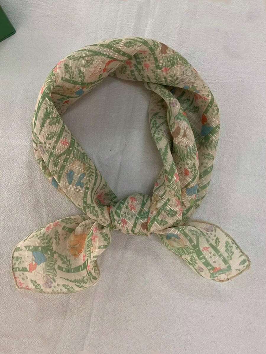 1pc Bandana Cartoon Rabbit Cute Harajuku Style 60cm Square Scarf Headband - Multicolor - View 1