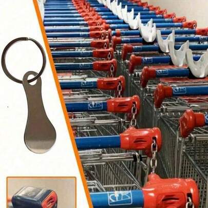 3pcs Stainless Steel Supermarket Shopping Cart Token Keychain, Anti-Lost Token Set Keyring Pendant, Minimalist Practical & Interesting Design, Perfect For Keychain, Phone Charm, Bag Decor, No Coin Needed, Ideal Gift For Mother's Day Or Christmas