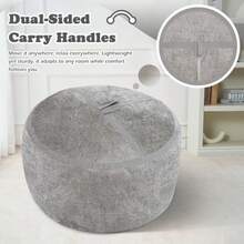 HABUTWAY - Puf grande de 3 pies con relleno de espuma viscoelástica terciopelo ultrasuave con asa portátil y funda extraíble cómodo sofá para sala de estar sin montaje gris claro - Gris Claro - Ver 7
