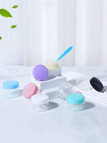 20个圆形塑料化妆品容器，带盖，适用于液体、乳液、样品，容量20毫升/0.7盎司 - 無色 - 查看 6