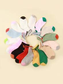 12pcs Random Heart Design Children's Socks, Versatile Student Socks, Comfortable Kids Socks - Multicolor - View 1