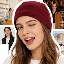 1pc Autumn And Winter Outdoor Fleece Hat, Shake Grain Fleece For Cold Insulation, Electric Bike Riding, Windproof Running, Sports, And Thick Fleece Hat - Multicolor - View 3