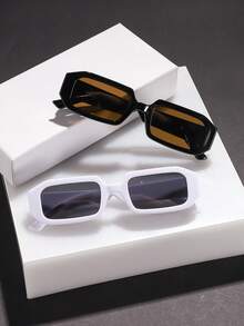 2pcs Men's Square Fashionable Multifunctional Fashion Glasses , Suitable For Daily Outdoor Wear - Multicolor - View 12