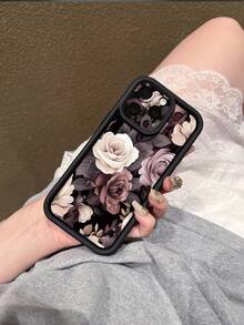 1个加厚牡丹花纹黑色防震镜头保护手机壳，兼容 17/17 Pro/17 Pro Max/17 Air/16/11/16 Pro/16 Plus/16 Pro Max/16e/15 Pro Max/13/14/12/11/7G/8P，Galaxy S25/S25 Plus/S25 Ultra/A05/A05S/A06/A07/A16/A17/A56/A12/A23/A32，时尚有型之选 - 黑色 - 查看 5