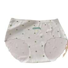 Summer Letter Print Sweet Cream Polka Dot Cute Girl Seamless Ice Silk Panties With Pure Cotton Crotch Women's Briefs - xám xanh - Xem 7