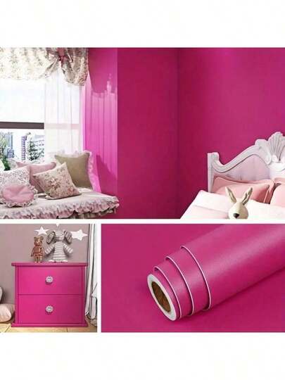 1 Roll Elegant Solid Color PVC Wallpaper, 15.7inX39.3/118.1/196.8in, Waterproof Self-Adhesive, Suitable For Modern Home Decor, Can Be Used For Living Room, Bedroom, Dorm Renovation, Furniture, Wall Decor, Kitchen, Living Room