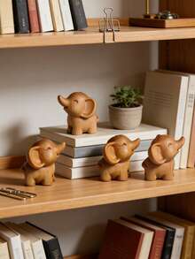 Decoración de elefante pequeño y lindo, figura de elefante hecha a mano, decoración de elefante adorable, escultura de elefante en miniatura, adecuada como regalo del Día de la Madre, decoración de casa de muñecas, recuerdo de fiesta - Multicolor - Ver 4