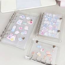 1pc A6/A7/A8 Transparent Double-Ring Binder Notebook/Sticker Album, Sticker Album, Loose-Leaf Binder, Sticker Storage Box, Pencil Case, Sticker Album Loose-Leaf Binder, Refill, Sticker Album, Loose-Leaf Notebook - Multicolor - View 4