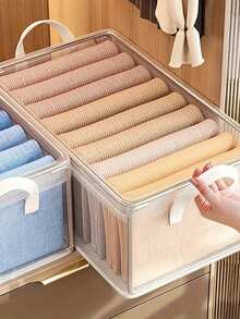 1 hộp/4 hộp đựng đồ bằng nhựa có khung thép và tay cầm gia cố, hộp đựng trong suốt có thể xếp chồng lên nhau dùng để đựng quần áo, sách vở, đồ dùng gia đình và đồ dùng ký túc xá. - Nhiều màu - Xem 5