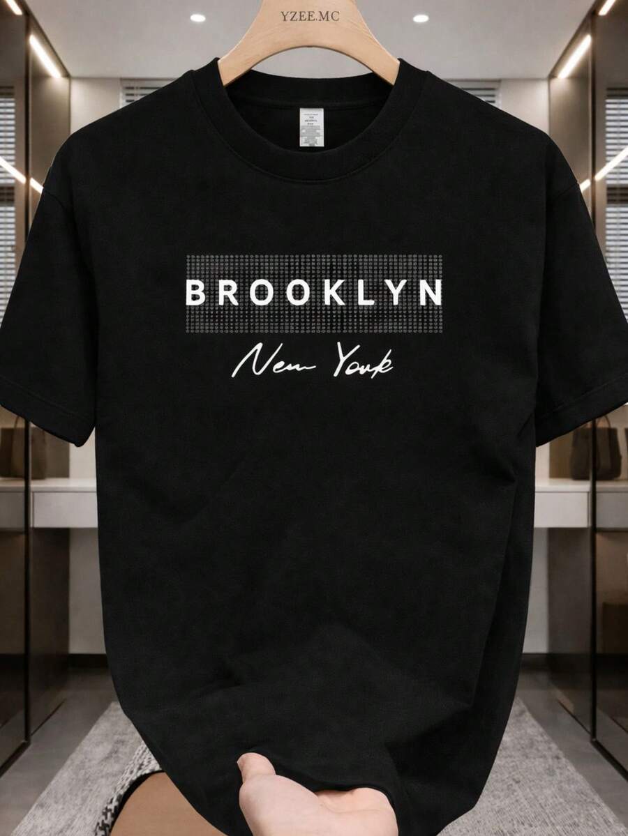 Camiseta Unissex Estampada Blusa Gola Redonda Algodão - Preto - Visão 1