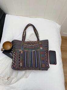 Large Capacity Handbag For Women, New Fashionable Versatile Commuter Shoulder Tote Bag - Multicolor - View 3