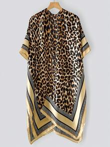 1 chiếc Kimono dài bằng vải voan họa tiết da báo cổ điển thanh lịch dành cho nữ, áo choàng đi biển thời trang xuân/hè, khăn choàng chống nắng cho đầm - Nhiều màu - Xem 17