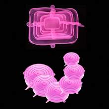 12 piezas Tapas de silicona extensibles - Juego de tapas de silicona para tazones - Cubiertas de sellado para preservación de alimentos, Utensilios de cocina de silicona - Multicolor - Ver 7